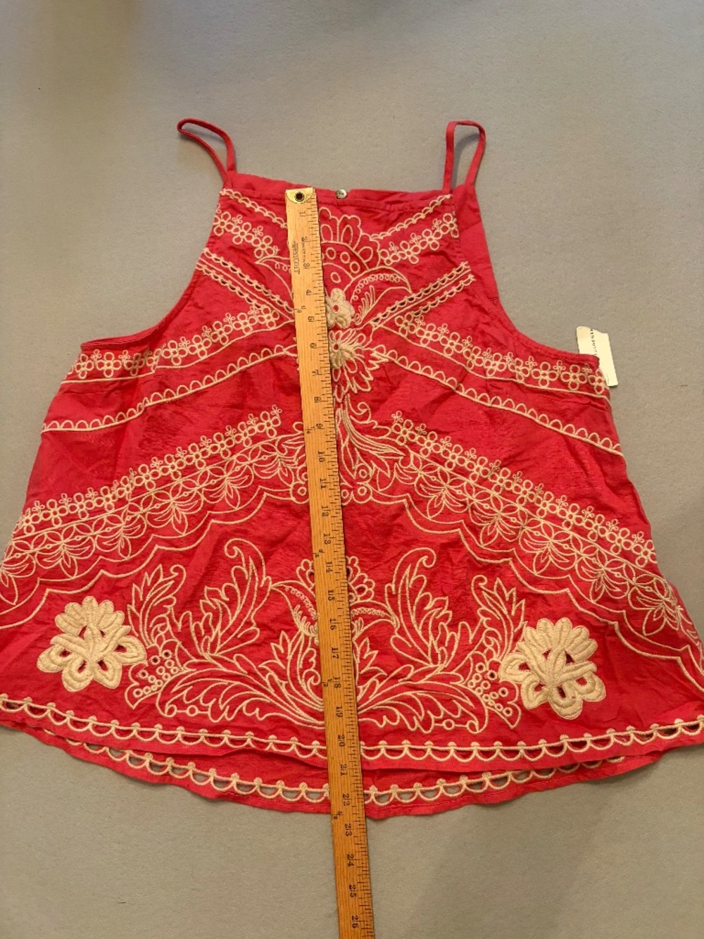 NWT Anthropologie Vanessa Virginia Embroidered Linen Swing Tank Top 12 - Picture 7 of 9